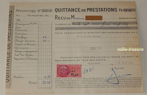 Quittance prestations du - de,