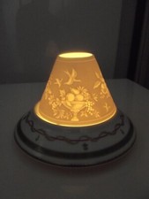 photophore Haviland porcelaine de Limoges décors Vieux Paris Vert oiseaux fleurs