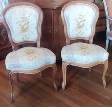 Ancienne Paire Chaises Médaillon Louis XV/paire Chaises 19 Ème Siècle 