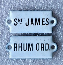 Plaque émaillée Rhum ST JAMES & Rhum Ordinaire pour Meuble de métier 3,7x1,5cm