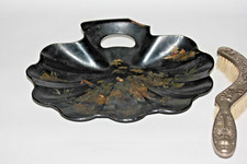 Ancien ramasse miettes Napoléon III vide poche Brosse Carton Bouilli