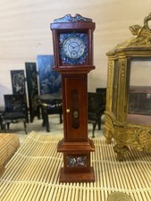 Meuble Vitrine Horloge miniature Maison poupée Pendule 1:12 Dollhouse Signed