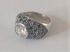 Bague Argent Massif & Pierre à Identifier Taille 52 - 8,6 g Bijoux