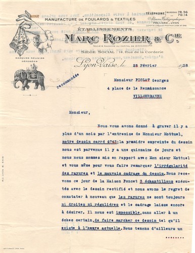 1938 manufacture foulards - manufacture, de