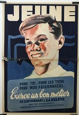 Jeune exerce un bon métier Circa 1940 Affiche Originale Guerre 39-45