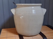 Gros Pot En Grès Beige Ancien Cache Pot Décoration Jardin Balcon Fleurs 