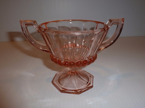 Pink depression glass pedestal - depression,
