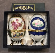Œuf en porcelaine sur pied boite à bijoux coffret comtesse du barry