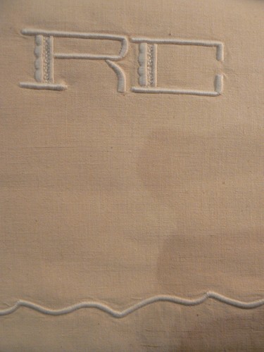 Ancien drap monogramme - drap,