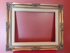 Cadre ancien, bois et stuc doré, feuillure 41x30 - (7 photos) - 507M