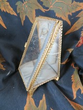 ancien porte montre coffret vitrine boite laiton repoussé XIXe présentoir