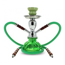 narguilé vert double tuyau 23
