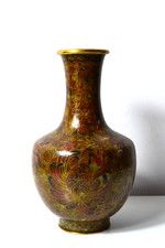 Vase en laiton et émail
