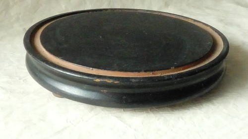 Socle rond bois noirci - bois,