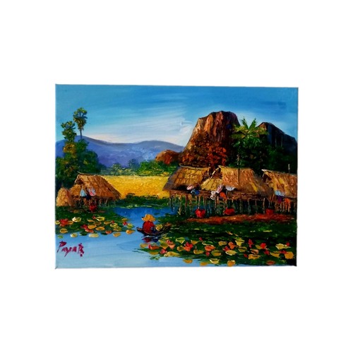 Paysage sur toile signé