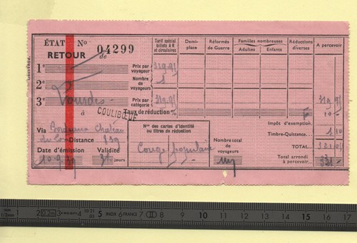 Billet train septembre - septembre, 1939