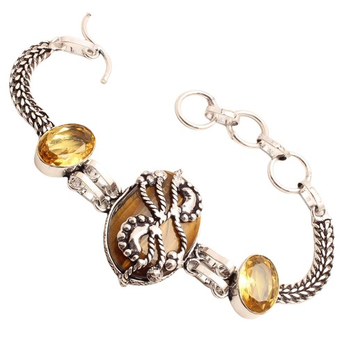 Tigre eye gemme plaqué argent - plaqué,