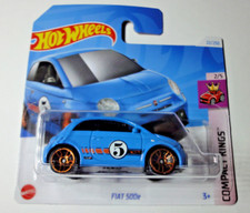 Fiat 500e bleu Hot Wheels 3