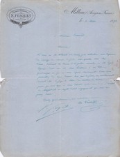 12 AVEYRON MILLAU, tanneur, FESQUET N 1893 cuir, tannerie