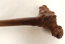 Canne ancienne bois sculpté