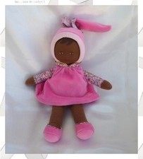 Doudou poupée noire métisse - poupée,