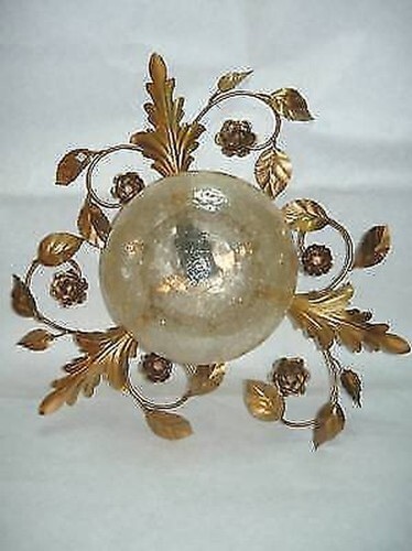 Plafonnier lustre feuille - plafonnier, or