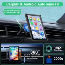 Carplay Voiture sans Fil et Android Auto 9 Pouces Écran Tactile,Rotatif à 360° 