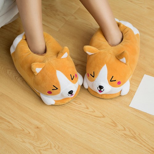 Dessin animé corgi pantoufles - corgi,