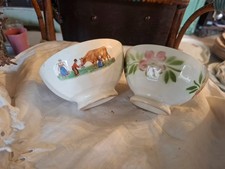 2 petits Bols Ancien Vintage decor vache  et floral