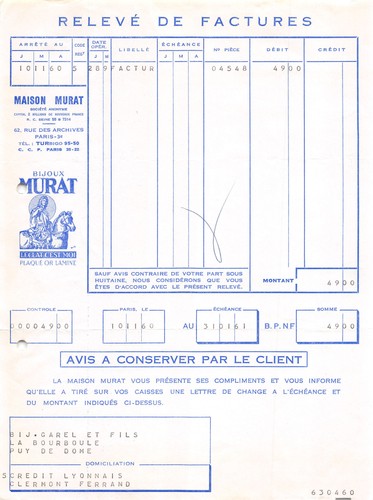 1960 bijoux murat paris m - 1960,