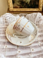 Tasse & Sous-Tasse Dorées Vintage - BERRY Haute Porcelaine de France