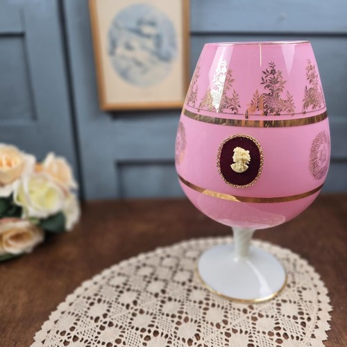 Grand vase opaline rose