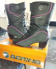 bottes moto femme à talon noir et rose Béring taille 37