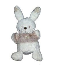 Doudou peluche lapin blanc