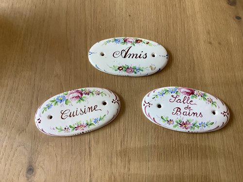 Plaque porte faience - en,