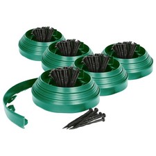 5x Bordures de Pelouse et de Chemin en Plastique Flexible 50m x 4cm Vert Jardin