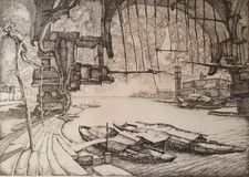 Gravure Erik Desmazières sign/n Venise Lacustre Fantastique Trignac Mohlitz 1974