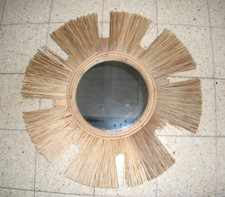 Miroir vintage en rotin