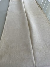 DRAP ANCIEN  RUSTIQUE CHANVRE X LIN ECRU COUTURE CENTRALE/7430V5