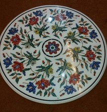 24 " Pietra Dura Incrustation Marbre Café Centre Table Top Handmade Travail Home