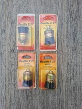 Lot de 4 douilles E27 à vis en acier laitonné