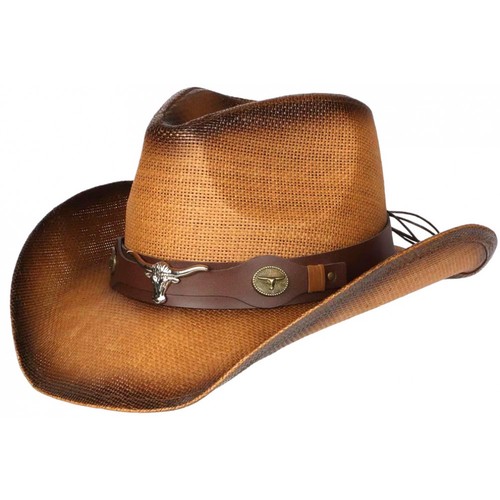 Chapeau cowboy marron tete - chapeau, de