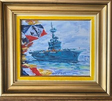 Le porte-avions nucléaire Charles de Gaulle en mer  - Georges Yoldjoglou