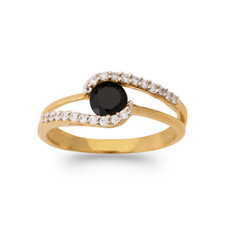 Bague Bicolore Saphir Plaqué