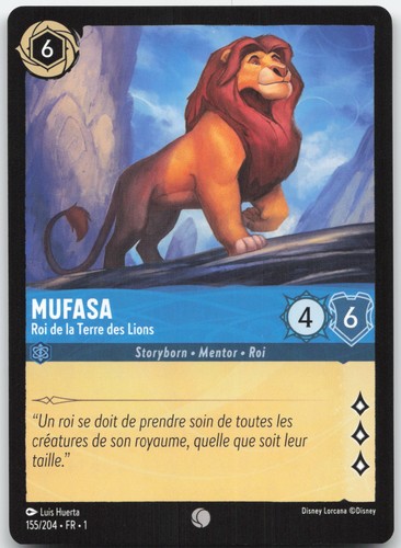 Carte lorcana mufasa 155 204 - carte,