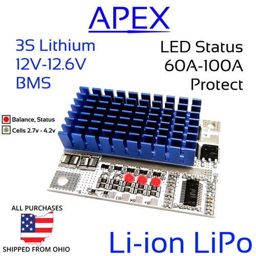 100a bms led heatsink - 12.6v,