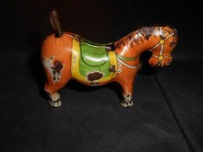 JOUET ANCIEN CHEVAL MECANIQUE EN TOLE POUR MANEGE annees 1950 ALP TOY