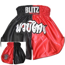 Pantalon Muay Thai Shorts Rouge En Satin Kick Boxing Gants Boxe RED Sport