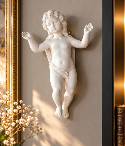 Statuette murale ancienne ange - statuette,