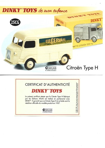 Dinky toys fiche certificat - dinky,